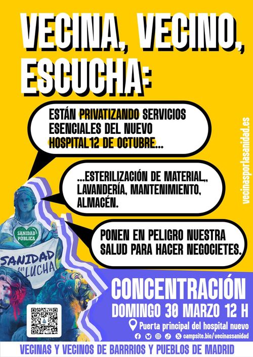 Peligro: están privatizando se reinicio esenciales en el hospital Doce de Octubre
