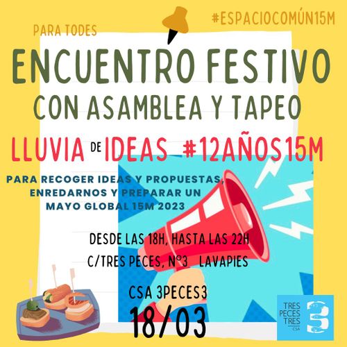 18M Encuentro Festivo hacia el Mayo Global 15M 2023 