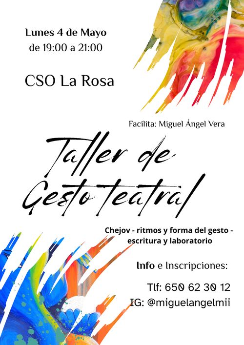 Taller de gesto teatral y laboratorio escénico