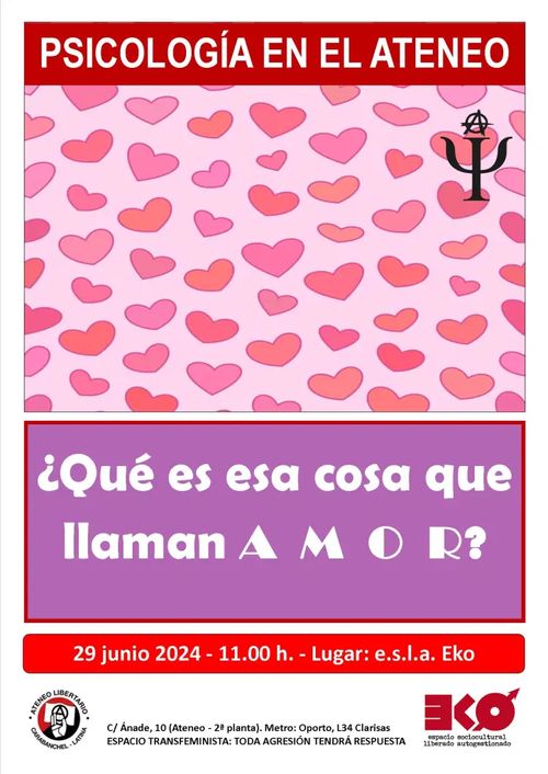 Psicologia en el Ateneo: «¿Qué es esa cosa que llaman amor?»