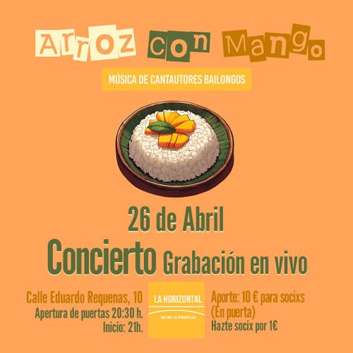 Concierto Arroz con Mango grabacion en Vivo