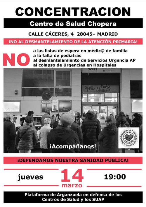 Concentración para los centros de Atención Primaria