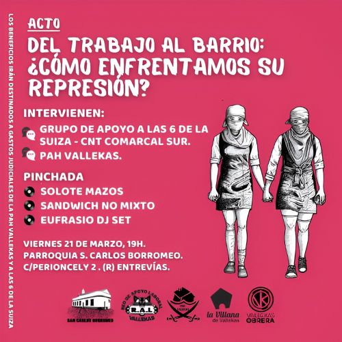 📢 Acto: DEL TRABAJO AL BARRIO – ¿CÓMO ENFRENTAMOS SU REPRESIÓN? 🚩 