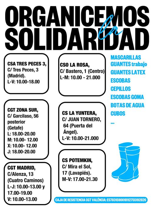 Ayuda a Valencia: Puntos de recogida