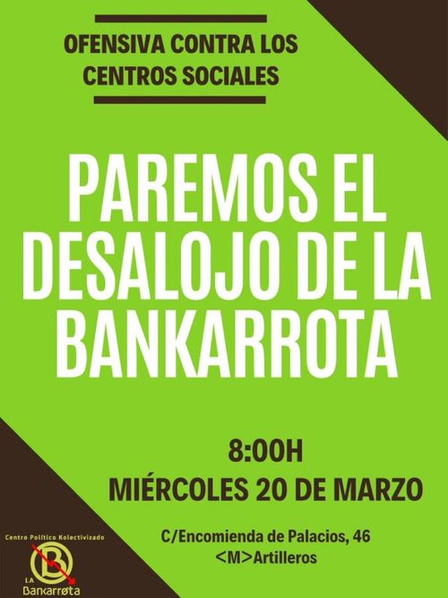 Paremos el desalojo de la Bankarrota