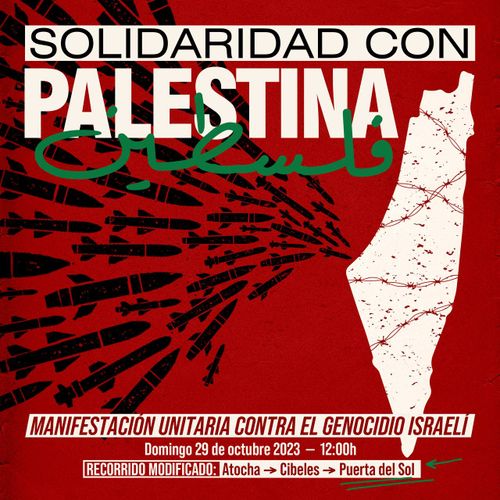 Manifestación unitaria contra el genocidio israelí