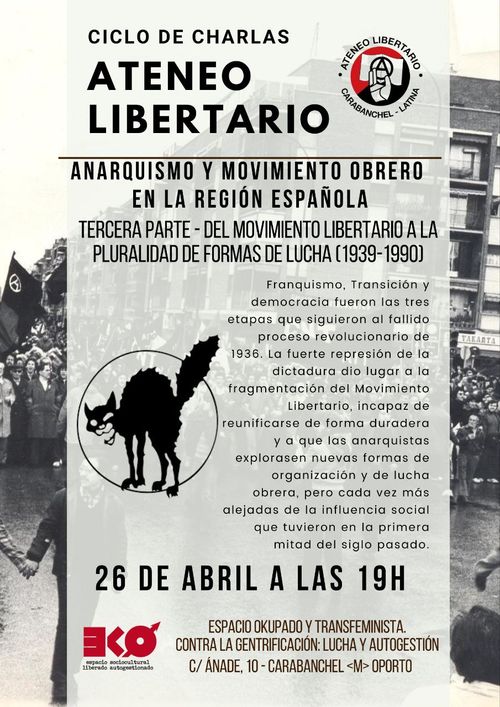 Charla: «Del movimiento libertario a la pluralidad de formas de lucha»