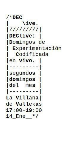 Domingos de Experimentación Codificada en vivo