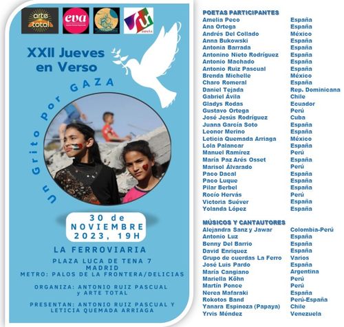 XXII Jueves en verso UN GRITO POR GAZA 