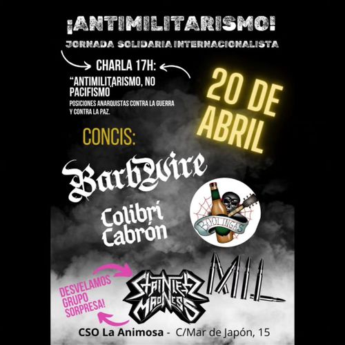 ¡ANTIMILITARISMO! Jornada solidaria internacionalista
