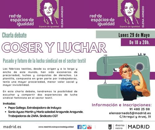 Charla debate Coser y Luchar: Pasado y futuro de la lucha sindical en el sector textil