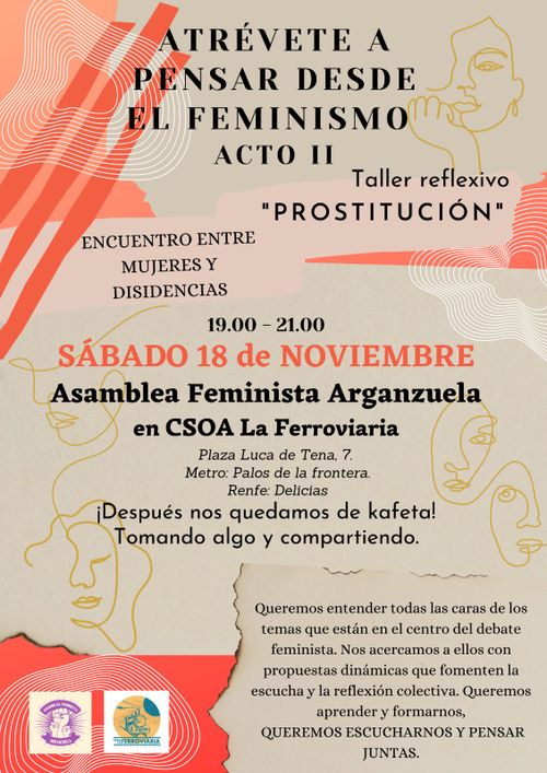 Talleres reflexivo "prostitucion" y luego Kafeta