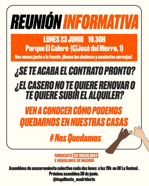 Reunión informativa Sindicato de Inquilinas de Madrid