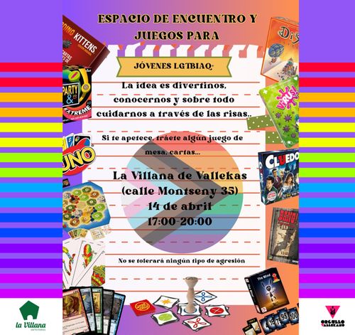 Espacio de encuentro y juegos para jóvenes LGTBIAQ+