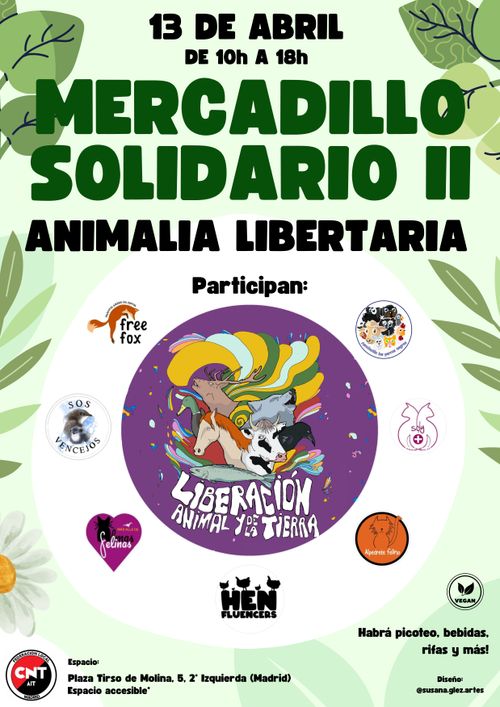 Mercadillo Solidario ANIMALIA LIBERTARIA