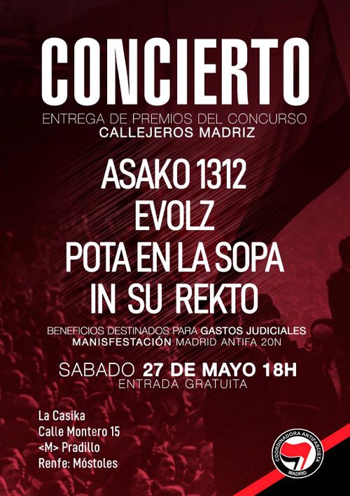 Concierto - Coordinadora Antifascista de Madrid