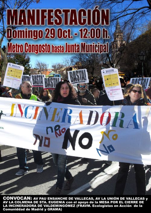 Las asociaciones vecinales de Villa de Vallecas vuelven a salir a la calle para exigir el cierre de la incineradora de Valdemingómez
