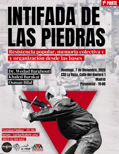 Intifada de las Piedras: Resistencia popular, memoria colectiva y organización desde las bases.