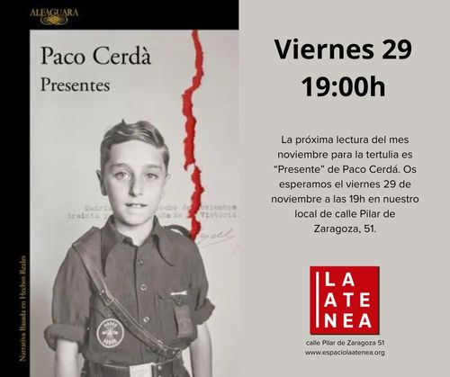 Tertulia literaria sobre "Presente" de Paco Cerdá