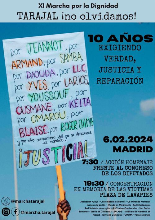 Acción homenaje Tarajal no olvidamos!