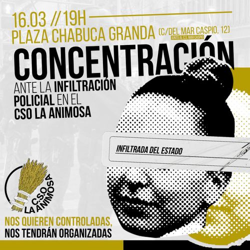 Concentración ante la infiltración policial en el CSO La Animosa